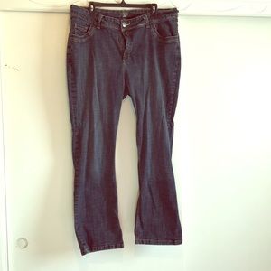 Dark denim jeans Mid rise boot cut riders by Lee